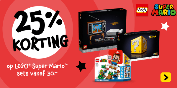 25% korting op alle LEGO Super Mario vanaf 30,-